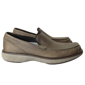 Men's Gray/Green Merrell World Vue Ventetian Slip On Loafers - Size 8.5